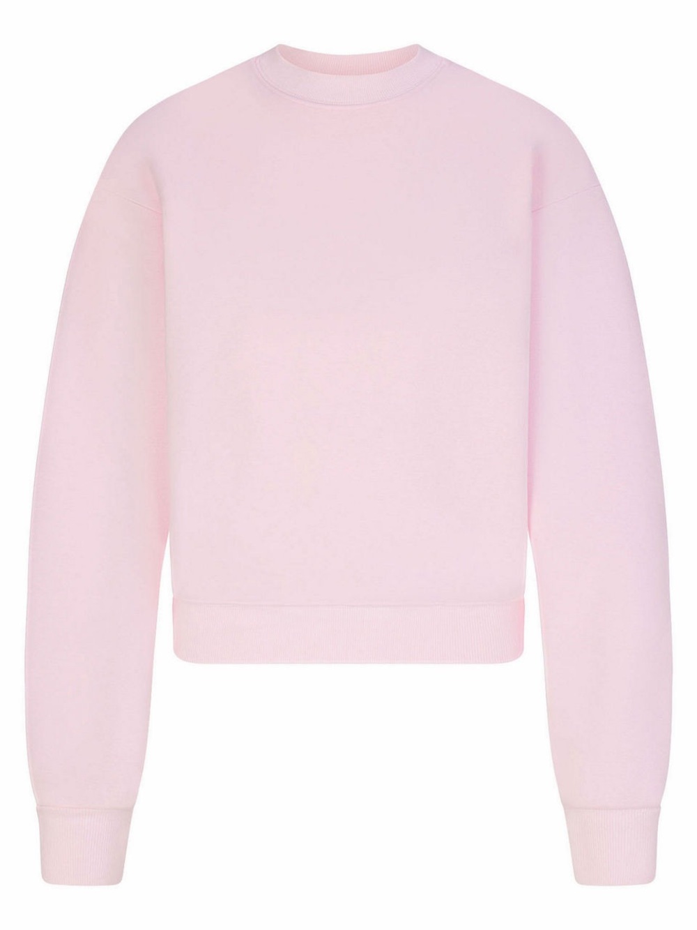 Skims Cotton Fleece Crewneck Sweater in Cherry Blossom